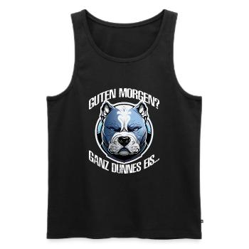 Hund Spruch Geschenkidee Sarkastisch - Männer Premium Bio Tank Top - Schwarz - Vorne - AI Model Male 178 light (178cm)