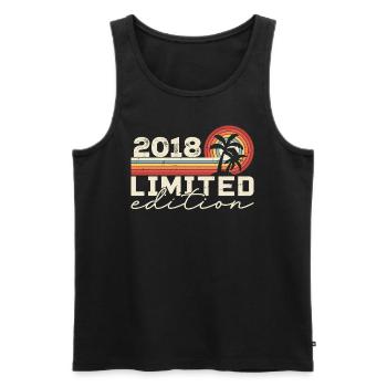 Jahrgang 2018 Retro 2018 Jubiläumsgeschenk - Männer Premium Bio Tank Top - Schwarz - Vorne - AI Model Male 178 light (178cm)