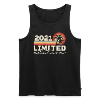 Jahrgang 2021 Retro 2021 Jubiläumsgeschenk - Männer Premium Bio Tank Top - Schwarz - Vorne - AI Model Male 178 light (178cm)