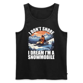 I don't snore i dream i'm a snowmobile - Débardeur bio Premium Homme - noir - Devant - Michal (187cm)