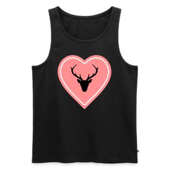 Heart gingerbread heart deer antler - Men's Premium Organic Tank Top - black - Front - Michal (187cm)