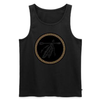 Pfeil mit Federn, Indianisches Schutzsymbol, - Männer Premium Bio Tank Top - Schwarz - Vorne - AI Model Male 178 light (178cm)