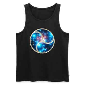 Yin Yang Balance Triskelion Galaxy Star Universe - Männer Premium Bio Tank Top - Schwarz - Vorne - AI Model Male 178 light (178cm)