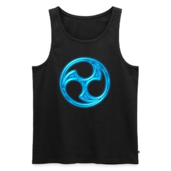 Japan Symbol Mitsu Tomoe Kanji Aikido Judo Karate - Débardeur bio Premium Homme - noir - Devant - AI Model Male 178 light (178cm)