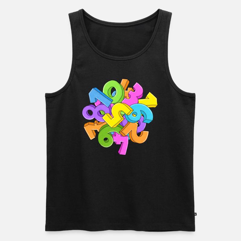 Zahlen - Männer Premium Bio Tank Top - Schwarz