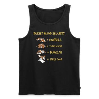 Basset Hound Sicherheit Lustiger Hund Tierhalter - Männer Premium Bio Tank Top - Schwarz - Vorne - AI Model Male 178 light (178cm)