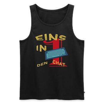 Eins in den Chat - Männer Premium Bio Tank Top - Schwarz - Vorne - AI Model Male 178 light (178cm)
