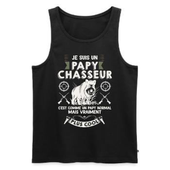 Mon Papy Est Un Chasseur Cool Cadeau Chasse - Débardeur bio Premium Homme - noir - Devant - Michal (187cm)