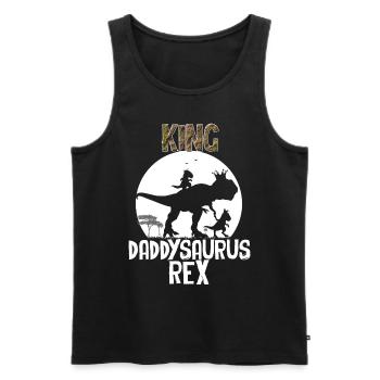 Daddysaurus King Rex Father and Child - Men's Premium Organic Tank Top - black - Front - Michal (187cm)