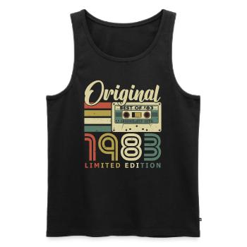 Original 1983 millésime né anniversaire - Débardeur bio Premium Homme - noir - Devant - Michal (187cm)