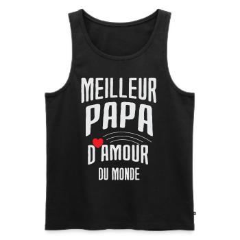 cadeau pour le meilleur Papa d'amour du monde - Débardeur bio Premium Homme - noir - Devant - AI Model Male 178 light (178cm)