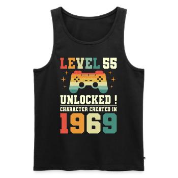 Level 55 Birthday Gamer 55 Years - Men's Premium Organic Tank Top - black - Front - AI Model Male 178 light (178cm)
