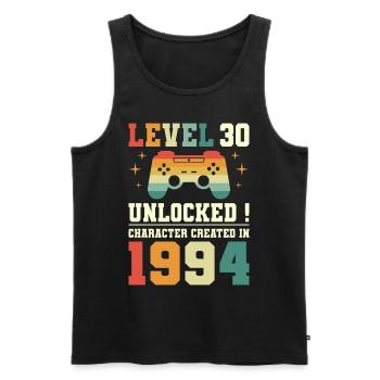 Niveau 30 Anniversaire Gamer 30 Ans - Débardeur bio Premium Homme - noir - Devant - AI Model Male 178 light (178cm)