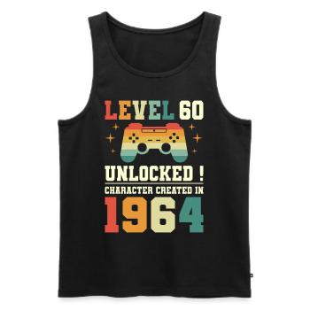 Niveau 60 Anniversaire Gamer 60 Ans - Débardeur bio Premium Homme - noir - Devant - Michal (187cm)