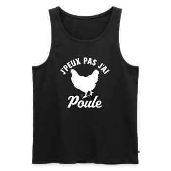 j'peux pas j'ai poule - Débardeur bio Premium Homme - noir - Devant - Michal (187cm)