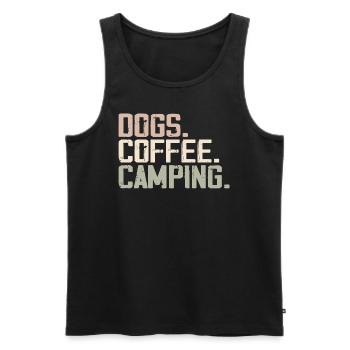 Dogs Coffee Camping Funny Campers - Débardeur bio Premium Homme - noir - Devant - AI Model Male 178 light (178cm)