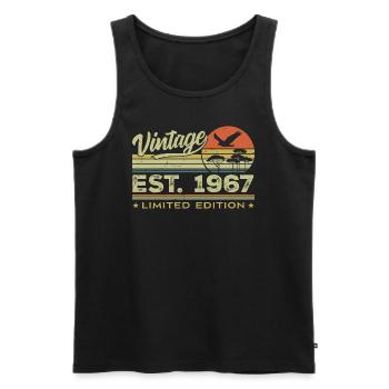 Jahrgang 1967 Genial seit 1967 Geschenk 1967 Retro - Männer Premium Bio Tank Top - Schwarz - Vorne - AI Model Male 178 light (178cm)