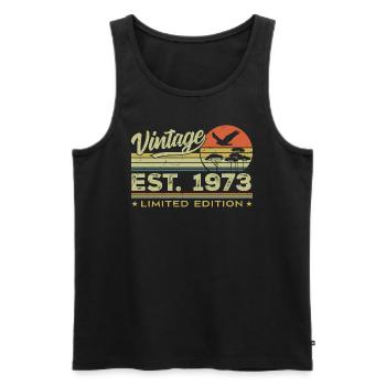 Jahrgang 1973 Genial seit 1973 Geschenk 1973 Retro - Männer Premium Bio Tank Top - Schwarz - Vorne - Michal (187cm)