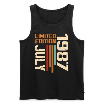 Juli 1987 Geburtstagsgeschenk 1987 Juli 1987 - Männer Premium Bio Tank Top - Schwarz - Vorne - Michal (187cm)