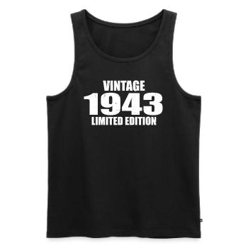 Vintage 1943 Birthday 1943 Retro 1943 - Men's Premium Organic Tank Top - black - Front - Michal (187cm)