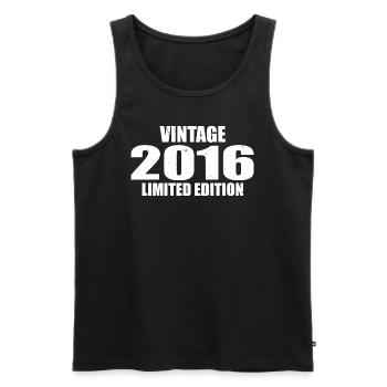 Vintage 2016 Birthday 2016 Retro 2016 - Men's Premium Organic Tank Top - black - Front - AI Model Male 178 light (178cm)