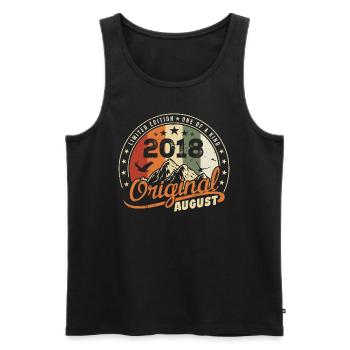 August 2018 Geburtstagsgeschenk August 2018 Retro 2018 - Männer Premium Bio Tank Top - Schwarz - Vorne - AI Model Male 178 light (178cm)