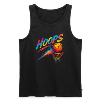 Hoops Basketball Sports Idée Cadeau BBall - Débardeur bio Premium Homme - noir - Devant - Michal (187cm)
