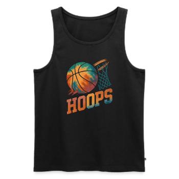 Hoops Basketball Sports Idée Cadeau BBall - Débardeur bio Premium Homme - noir - Devant - Michal (187cm)