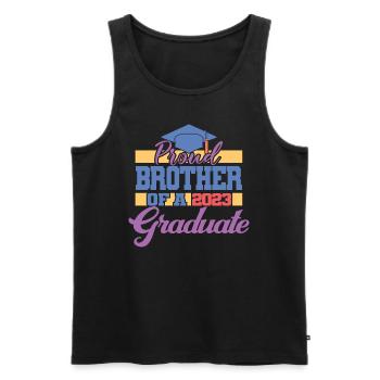 Stolzer Bruder eines Abschlussgeschenks 2023 - Männer Premium Bio Tank Top - Schwarz - Vorne - AI Model Male 178 light (178cm)