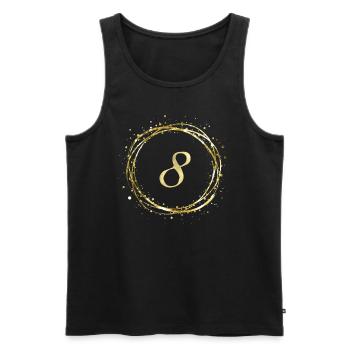 8 - Männer Premium Bio Tank Top - Schwarz - Vorne - AI Model Male 178 light (178cm)