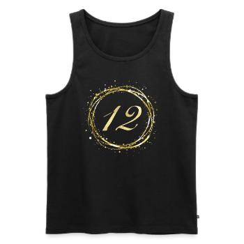 12 - Männer Premium Bio Tank Top - Schwarz - Vorne - AI Model Male 178 light (178cm)