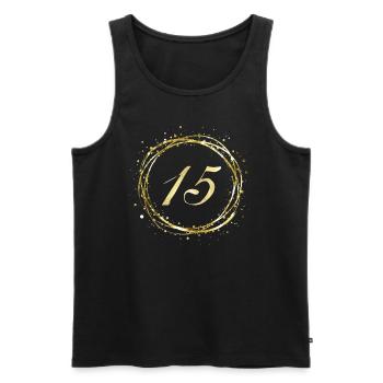 15 - Männer Premium Bio Tank Top - Schwarz - Vorne - AI Model Male 178 light (178cm)