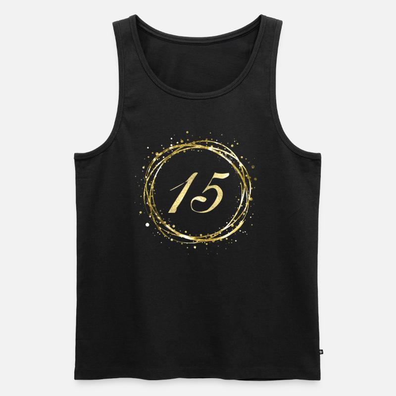 15 - Männer Premium Bio Tank Top - Schwarz