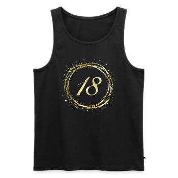 18 - Men's Premium Organic Tank Top - black - Front - AI Model Male 178 light (178cm)