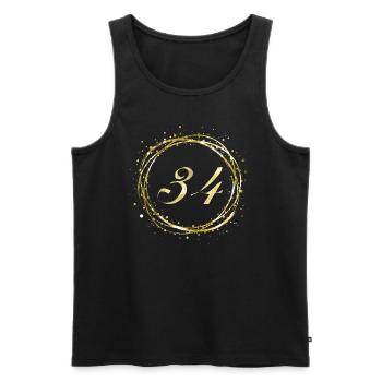 34 - Men's Premium Organic Tank Top - black - Front - Michal (187cm)