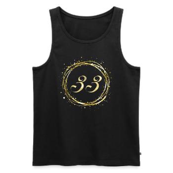 33 - Männer Premium Bio Tank Top - Schwarz - Vorne - AI Model Male 178 light (178cm)