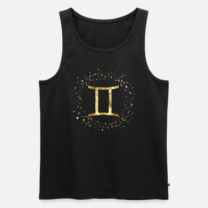 Zwilling Sternzeichen - Männer Premium Bio Tank Top - Schwarz