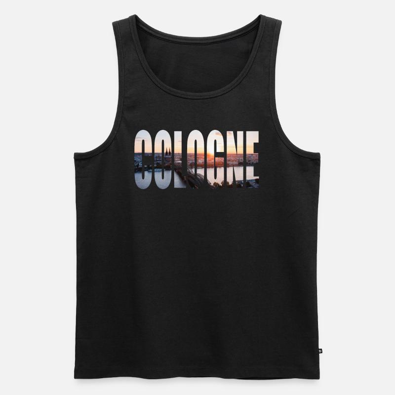 COLOGNE SKYLINE - Männer Premium Bio Tank Top - Schwarz