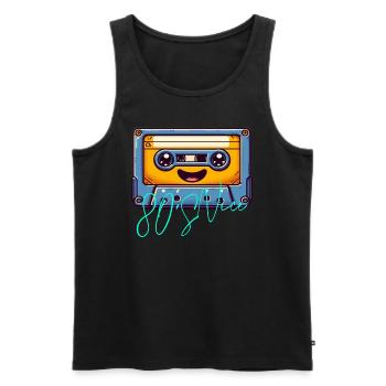 80er Jahre - Männer Premium Bio Tank Top - Schwarz - Vorne - Michal (187cm)