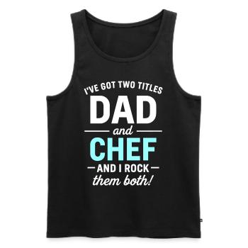 Papa et patron pour la fête des pères - Débardeur bio Premium Homme - noir - Devant - Michal (187cm)