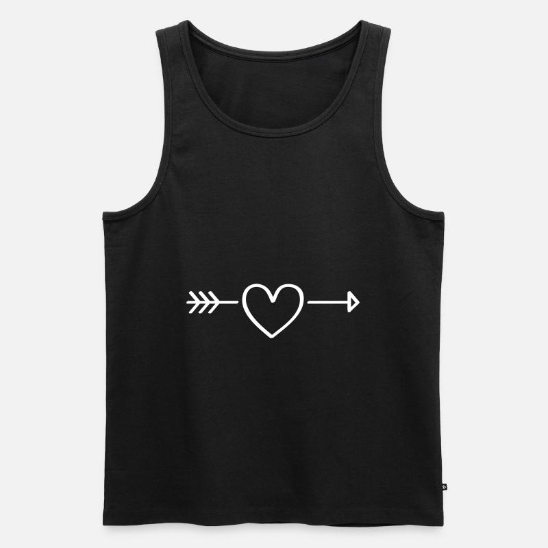 herz pfeil - Männer Premium Bio Tank Top - Schwarz