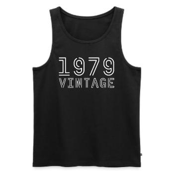 1979 millésime 1979 anniversaire 1979 rétro - Débardeur bio Premium Homme - noir - Devant - Michal (187cm)
