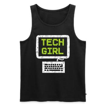 Tech Girl Computertechniker - Männer Premium Bio Tank Top - Schwarz - Vorne - Michal (187cm)