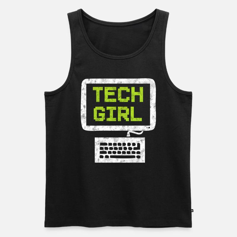 Tech Girl Computertechniker - Männer Premium Bio Tank Top - Schwarz