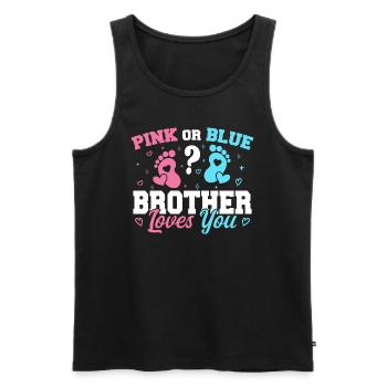 Rosa oder Blau Bruder liebt dich - Brother - Männer Premium Bio Tank Top - Schwarz - Vorne - AI Model Male 178 light (178cm)