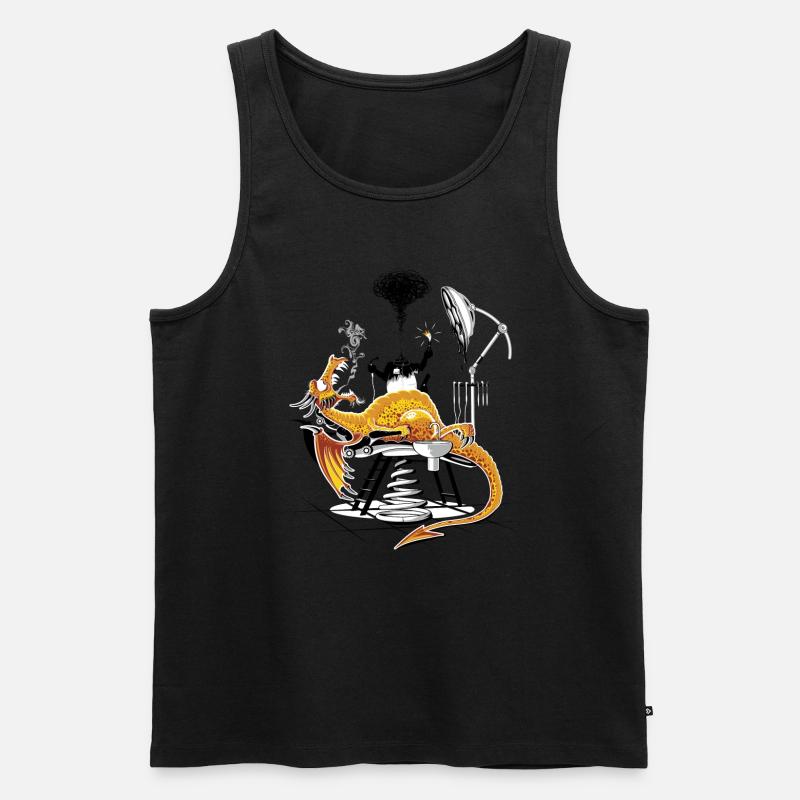 DRACHE - Männer Premium Bio Tank Top - Schwarz