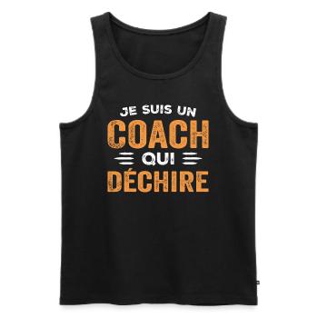 Ich bin ein Trainer, der Humor liebt - Männer Premium Bio Tank Top - Schwarz - Vorne - AI Model Male 178 light (178cm)