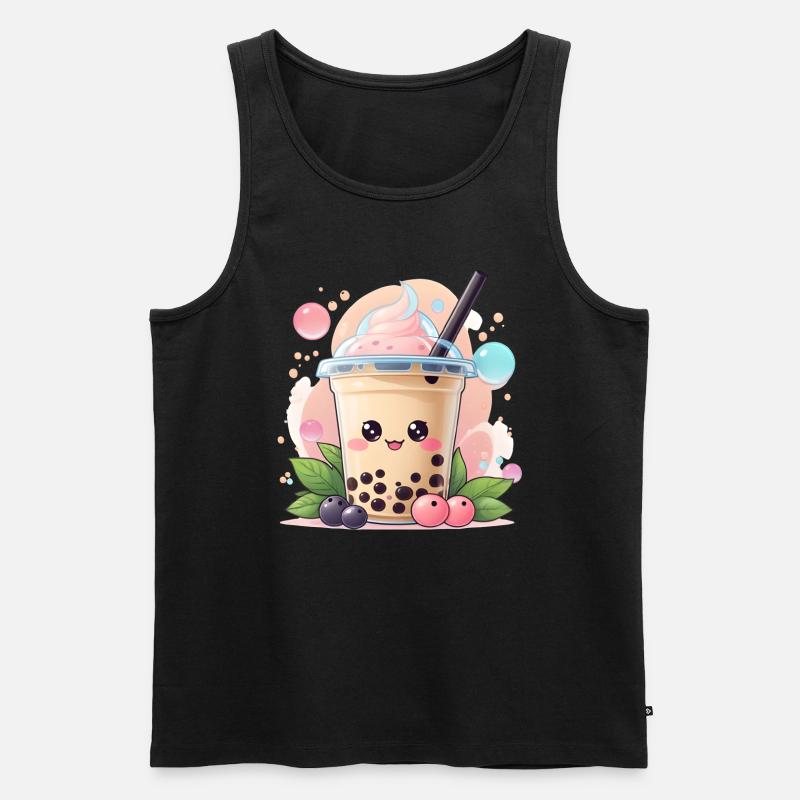 Kawaii Bubble Tea - Männer Premium Bio Tank Top - Schwarz