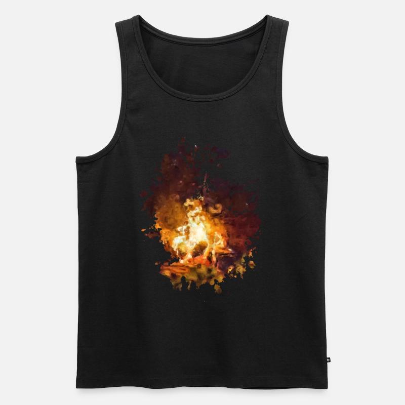 Feuer - Männer Premium Bio Tank Top - Schwarz
