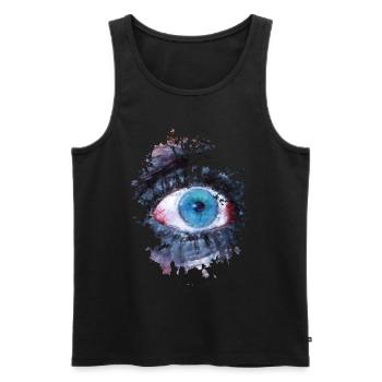 Auge - Männer Premium Bio Tank Top - Schwarz - Vorne - Michal (187cm)